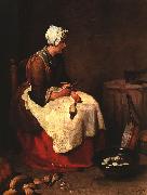 Jean Baptiste Simeon Chardin Girl Peeling Vegetables oil painting picture wholesale